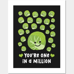 One In A Million Brussels Sprout (White) Posters and Art